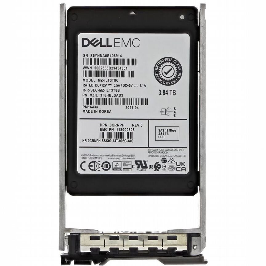 [MZILT3T8HBLSAD3] Жесткий Диск Dell Crnph 3.84tb Sas 2,5" Ssd Mzilt3t8hblsad3