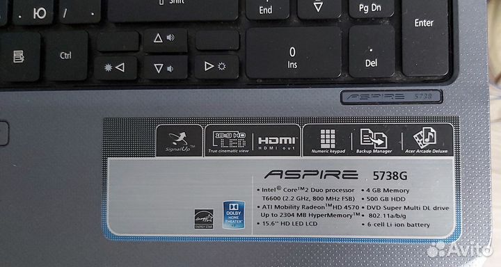 Ноутбук acer Aspire 5738G