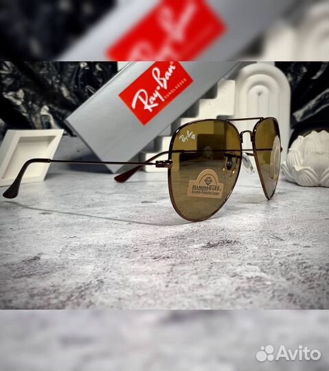 Очки Ray Ban Aviator коричневые
