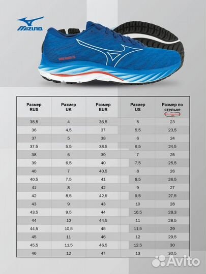 Кроссовки бег. mizuno Wave Rider 26