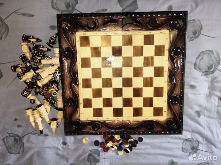 Шахматы-шашки-нарды -Ручная работа
