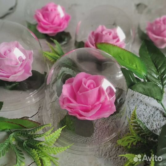 Подарочное мыло Цветок в куполе в ассортименте