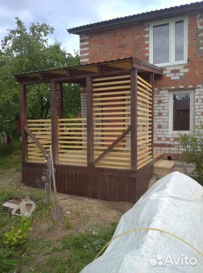 Строительство терраса веранда беседка дача