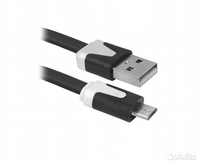 MicroUSB кабель 1.0 m плоский