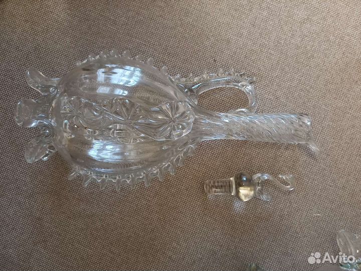Винтажный хрустальный графин Лебедь