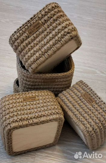 Корзинка джутовая, ручной работы