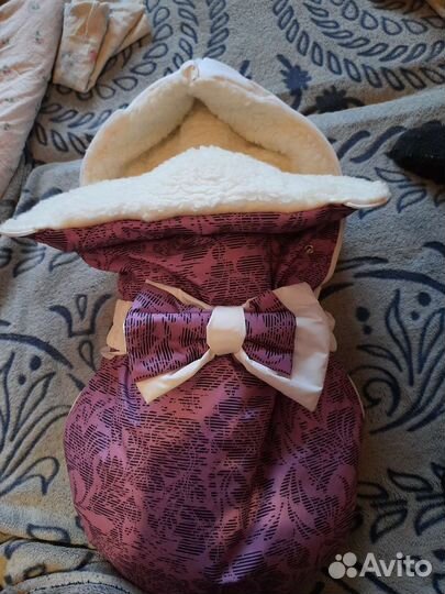 Детский зимний конверт на овчине