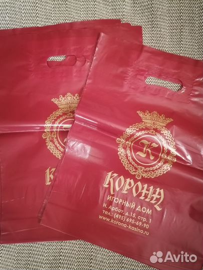 Пакеты с логотипом. Казино 