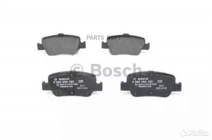 Bosch 0986494182 Колодки тормозные дисковые зад