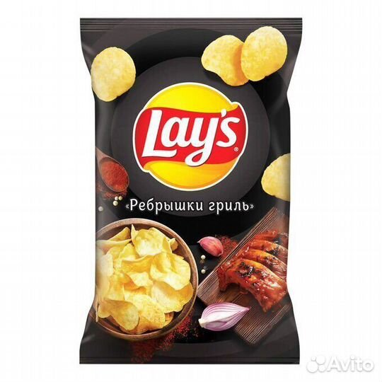 Чипсы картофельные Лейс (lays) Ребрышки Гриль 140г