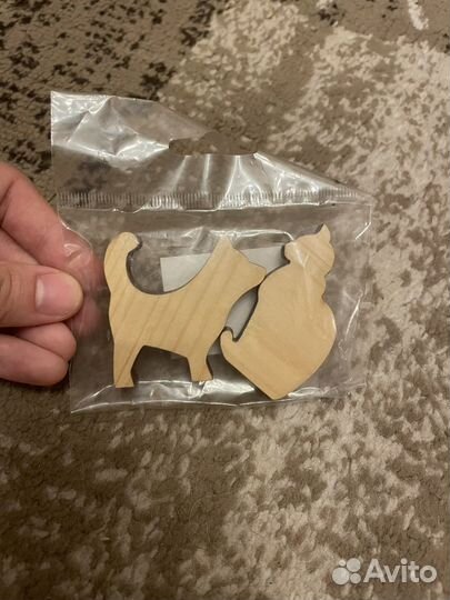 Деревянная заготовка для рукоделия кошка собака