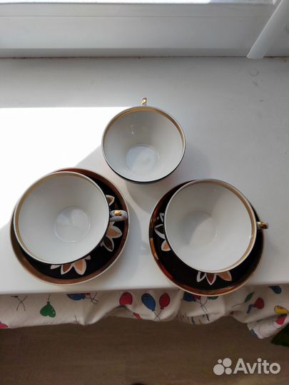 Чайная пара дулево розы СССР