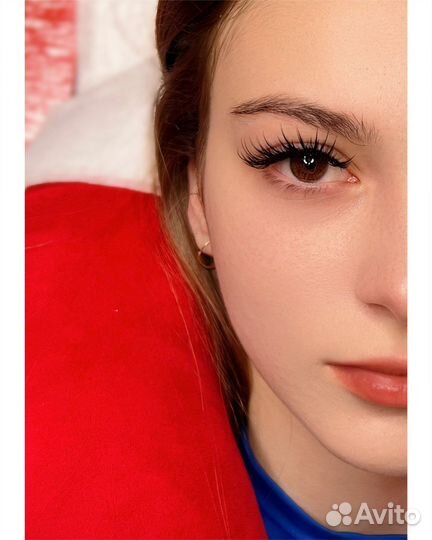 Наращивание ресниц, мокрый эффект, Кайли, аниме