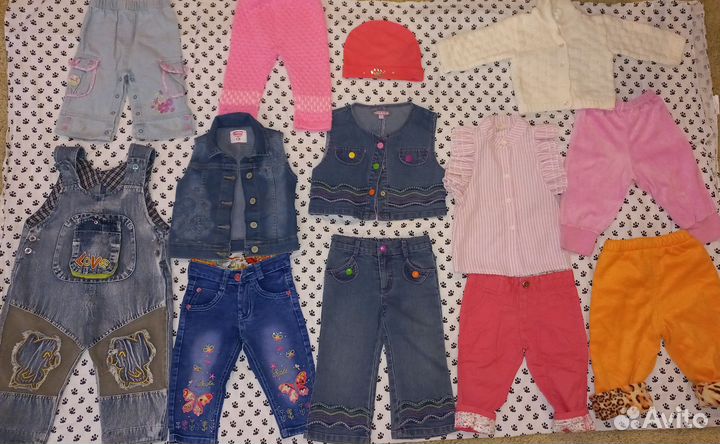 Вещи для девочки пакетом 9 мес до 1,5 лет