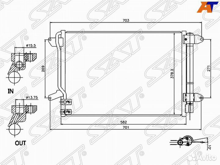 Радиатор кондиционера Volkswagen Jetta 6