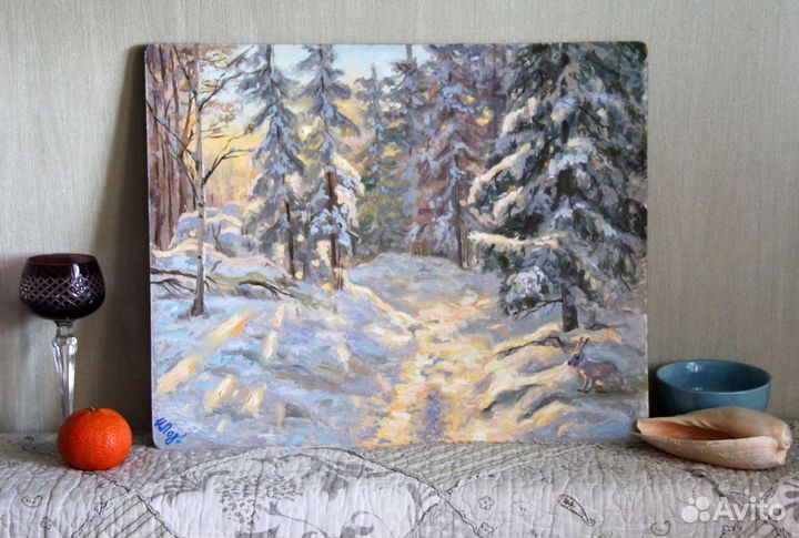 Картина Лесной Пейзаж - русская зима
