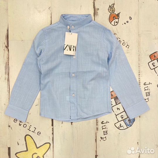 Рубашка на мальчика Zara голубая и синяя