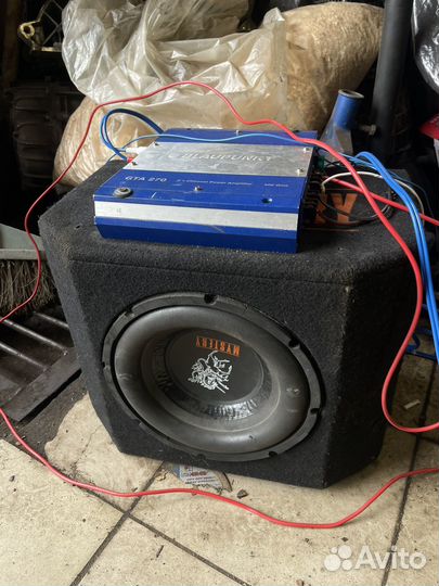 Сабвуфер mystery и усилок blaupunkt