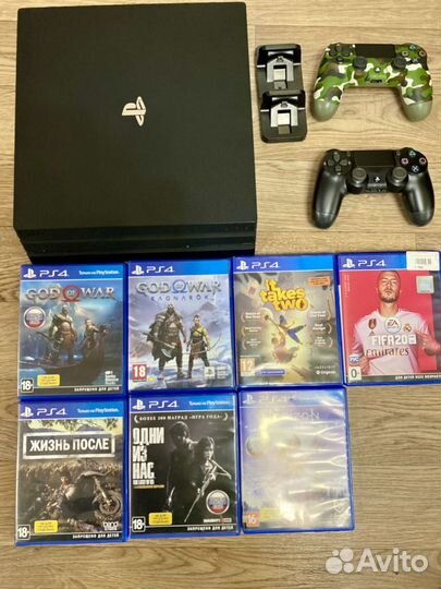 Ps4 pro с играми + диски