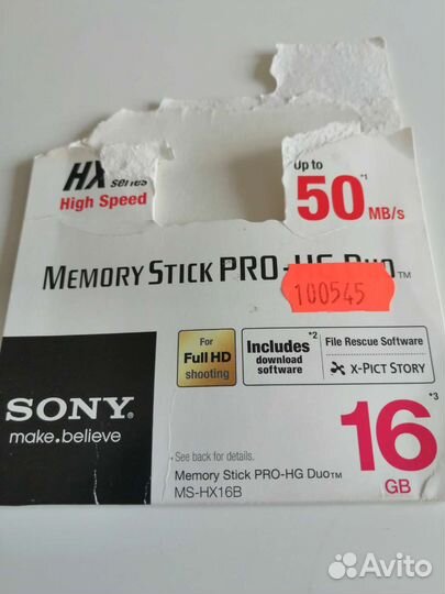 Карта памяти Sony Memory Stick Pro 16 GB новая