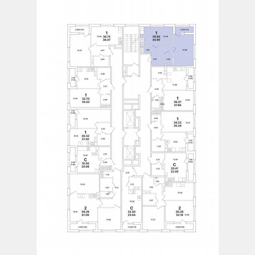 1-к. квартира, 41 м², 3/12 эт.