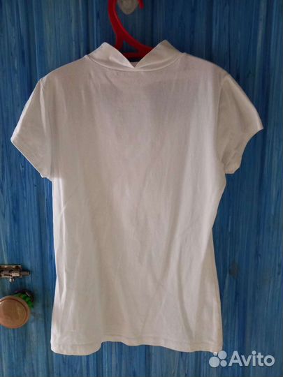 Блузка белая трикотажная