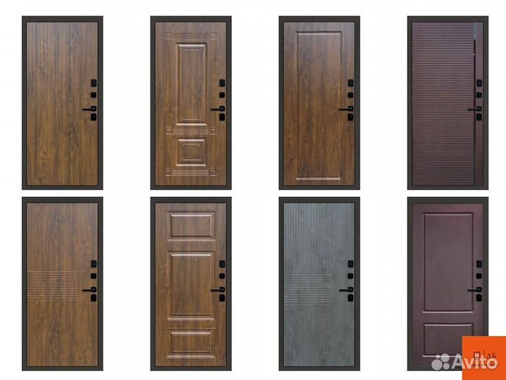 Дверь с зеркалом Квадро стальная