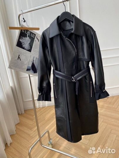 Кожаный плащ Hermes