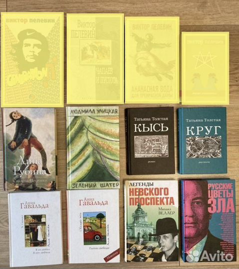 Книги Пелевин Рубина Улицкая Толстая Веллер