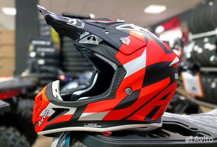 Шлем кроссовый airoh Aviator ACE Trick Оранжевый