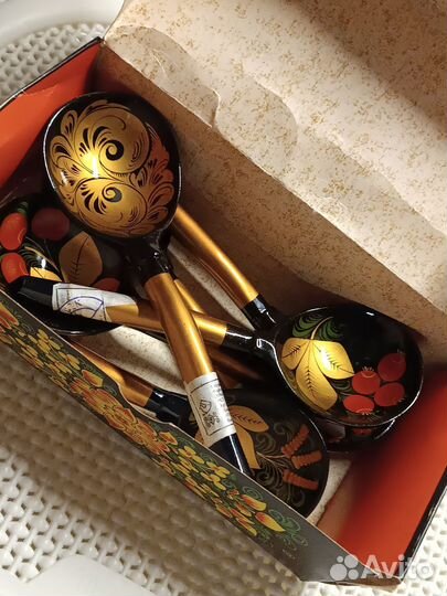 Деревянные ложки хохлома, СССР, новые 1983г