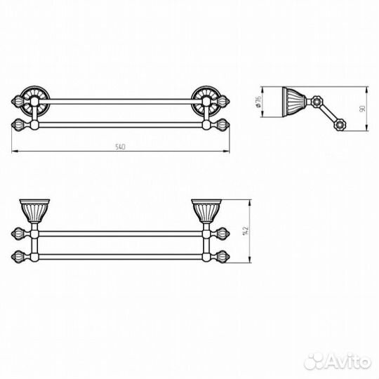 Полотенцедержатель двойной Migliore Olivia 17501 хром