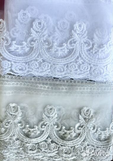 Кружево вышивка на сетке ажурное роскошное 17см