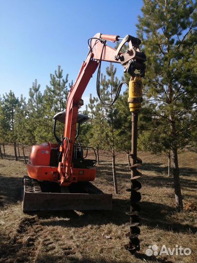 Услуги мини экскаватора, ямобур, винтовые сваи