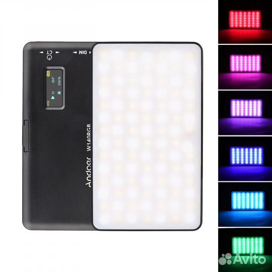 Видео свет цветной Andoer w140 RGB LED новый