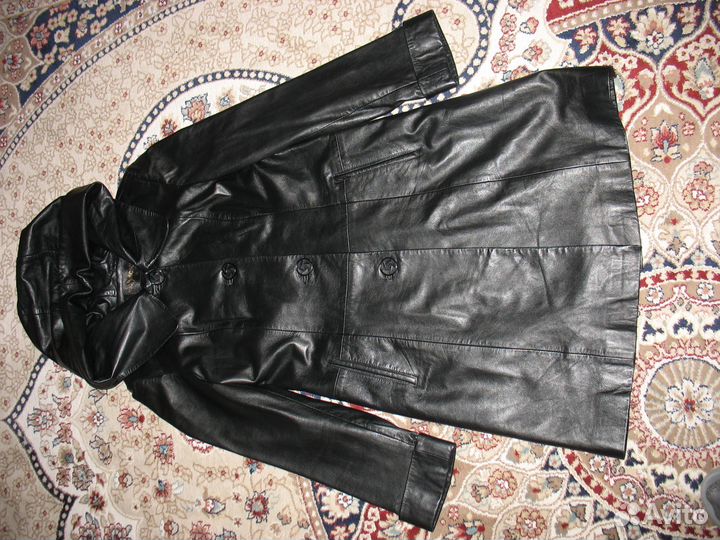Кожаный плащ,размер 46-48