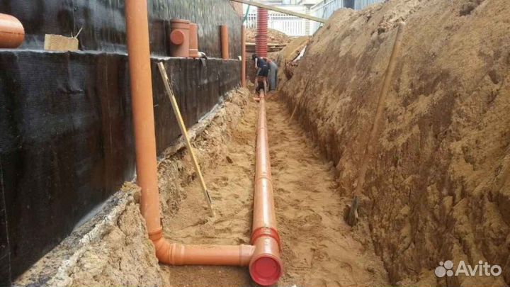 Дренаж,подсыпка, газон