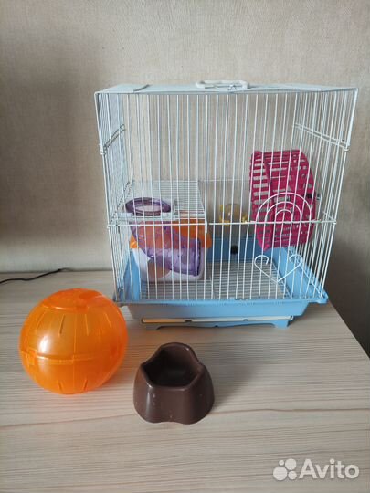 Клетка для грызунов + шар+ аксессуары