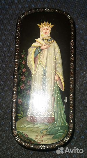 Шкатулка лаковая миниатюра Царевна Лягушка