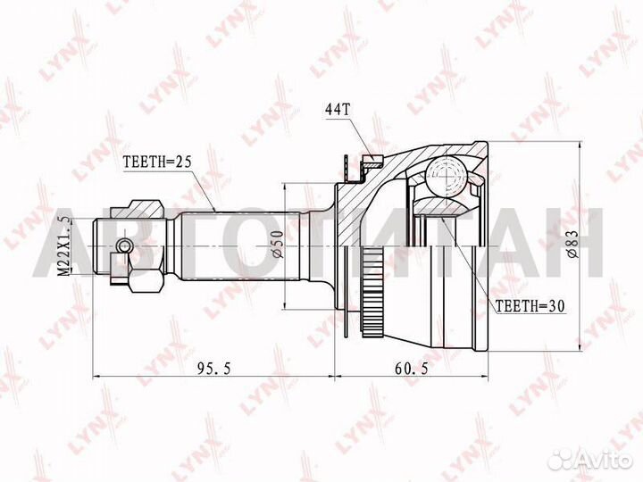 Шрус наружный перед прав/лев Hyundai Matrix 1.5 AB