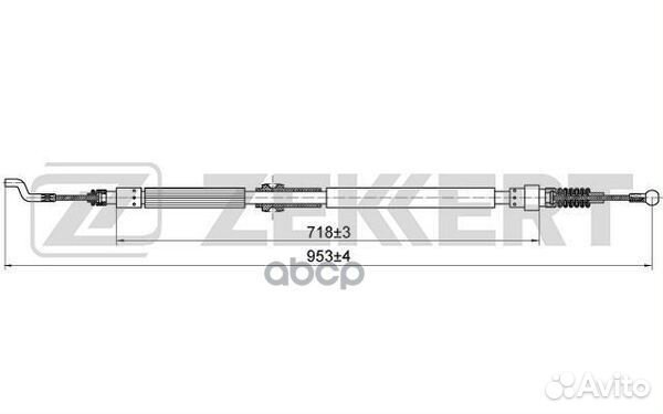 Трос стояночного тормоза задн. лев./прав. VW Tr