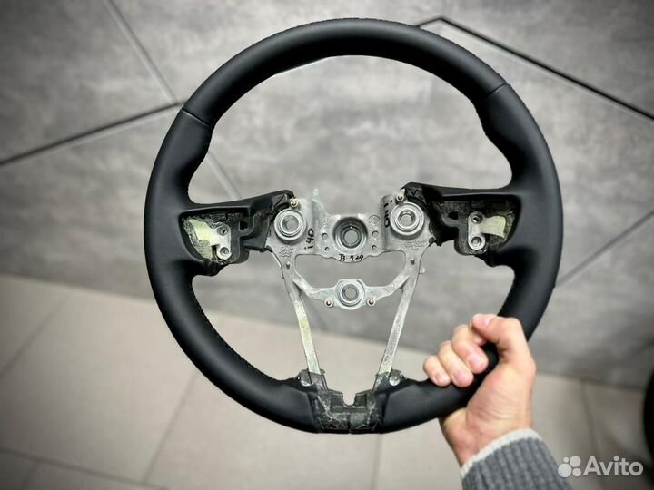 Руль hyundai i40 перешит в экокожу