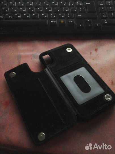 Чехол на iPhone 10 кожаный книжка