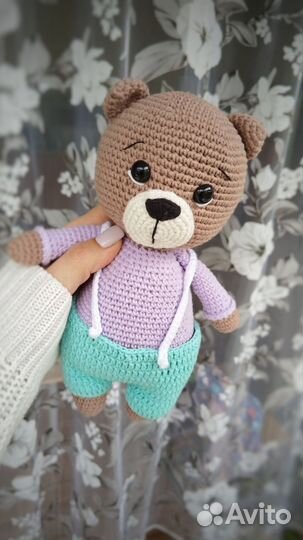 Вязаные игрушки ручной работы мишка