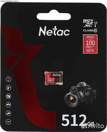 NT02P500PRO-512G-S, Карта памяти Netac P500 Extrem