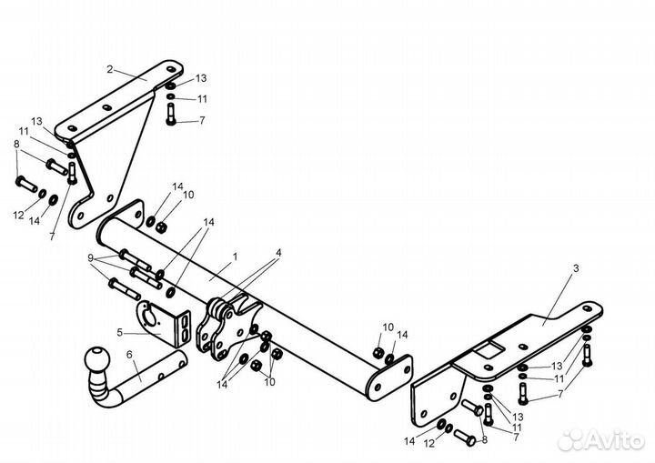 Фаркоп на Honda CR-V, с 2007 г. в. Новый