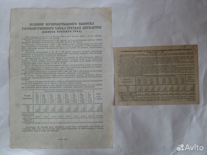 Облигации 1940 год 10 50 100 р