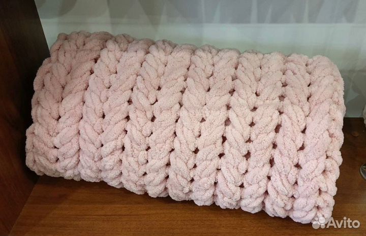 Плед вязаный плюшевый