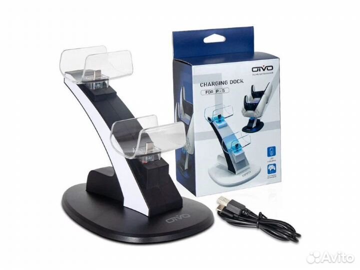 Зарядная станция для 2-х геймпадов PS5 DualSense