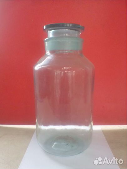 Банка (склянка) для реактивов 3л светл. стекл. шир